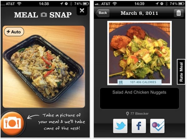 iPhone app Meal Snap maakt calorieën raden overbodig - gimmii
