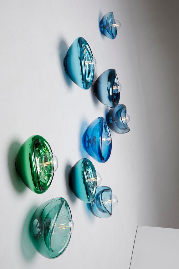 Aurum wandlamp blauw-groen gespiegeld glas - gimmiiAlex de Witte